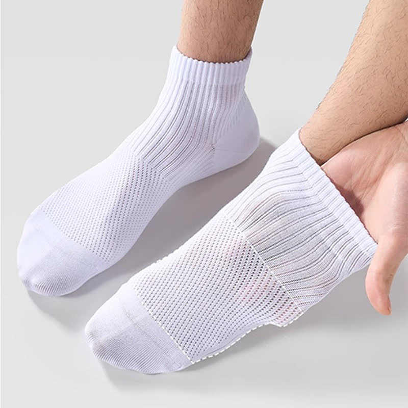 Cotton Solid Color Mesh Breathable Basic Ankle Socks(6 Pairs)
