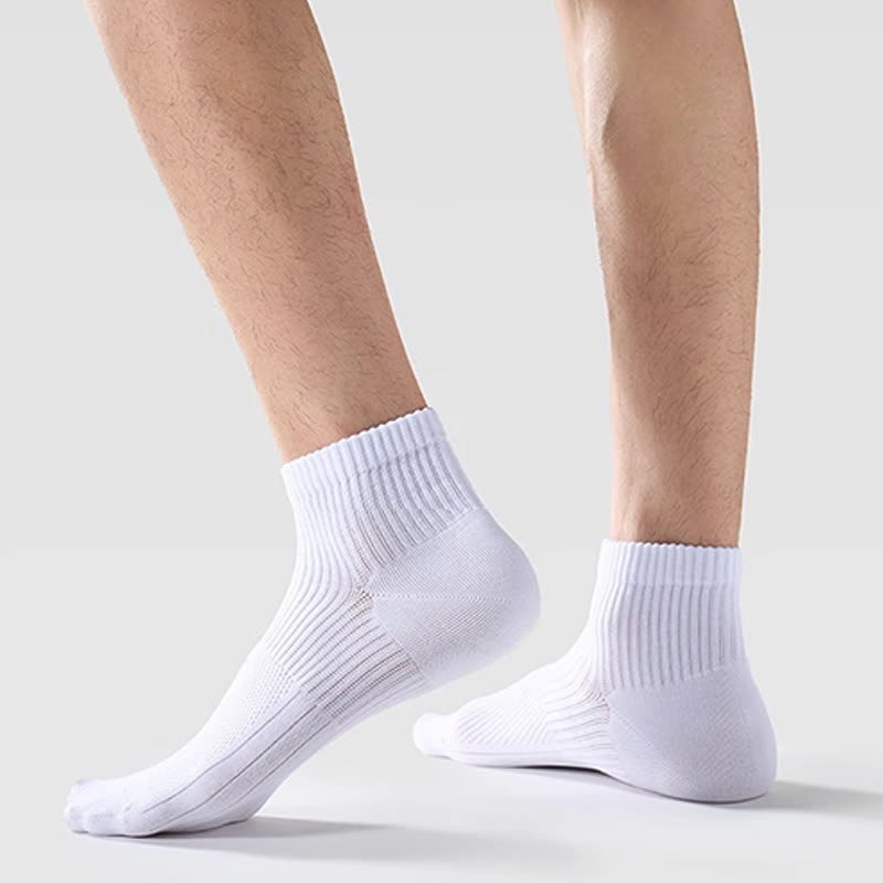 Cotton Solid Color Mesh Breathable Basic Ankle Socks(6 Pairs)