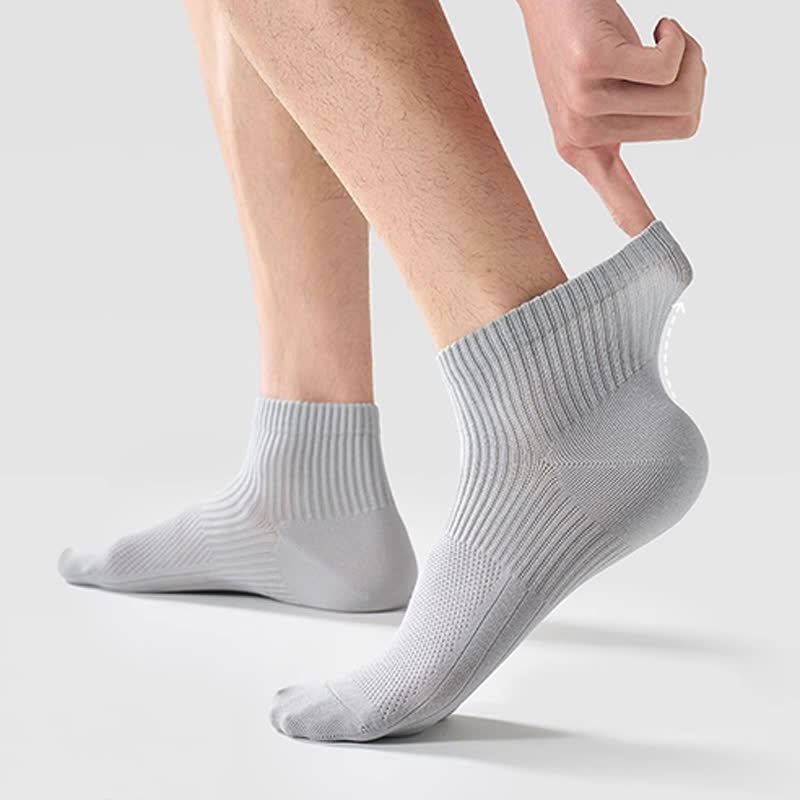Cotton Solid Color Mesh Breathable Basic Ankle Socks(6 Pairs)