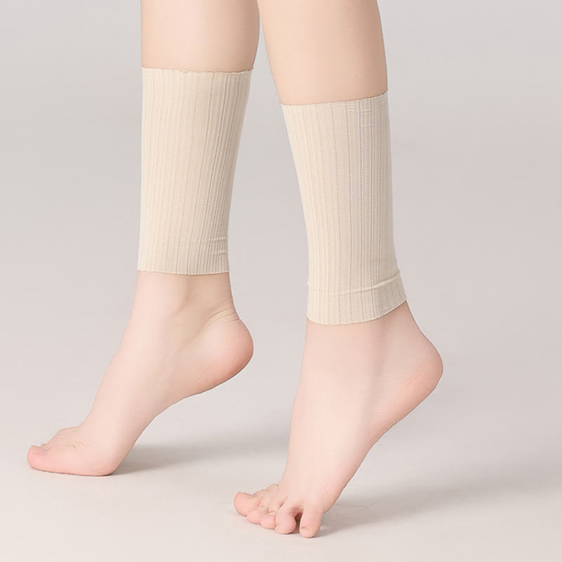 Wheat Jacquard Ice Silk Ankle Sleeves(2 Pairs)
