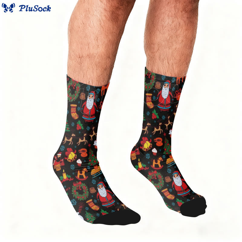 Santa Claus Elk Quarter Socks - image 2