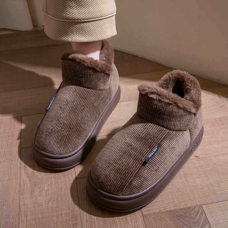 Plus Size High Top Winter Slippers - Coffee - EU43-44(US9-10) - image 4
