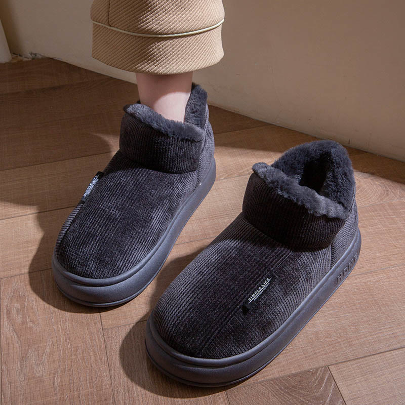 Plus Size High Top Winter Slippers - Grey - EU43-44(US9-10) - image 5