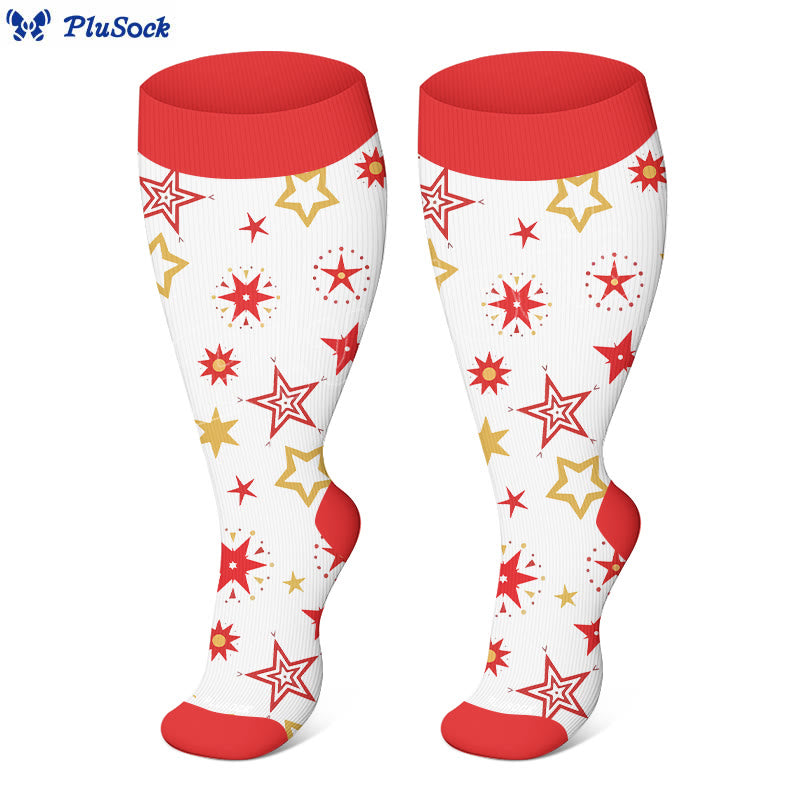 Plusock Plus Size Candy Canes Compression Socks(3 Pairs) - image 3