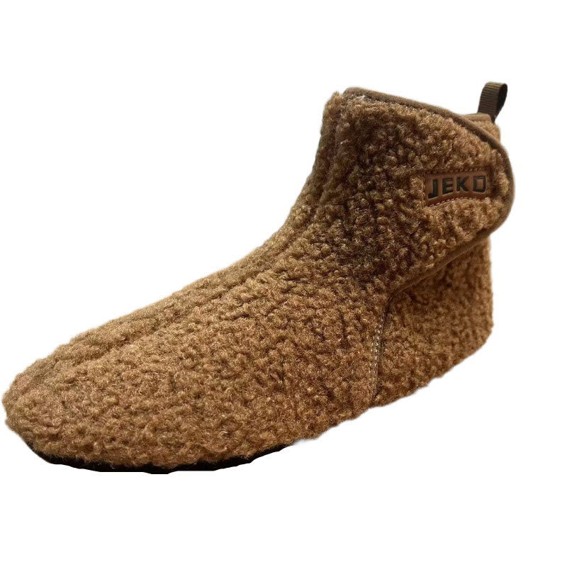 Plus Size Solid Color Velcro Slippers - Brown - EU42-43(US8.5-9) - image 17