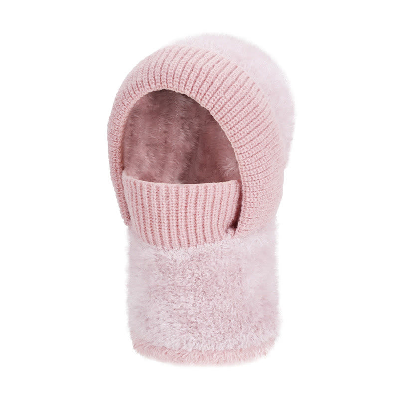 Warm Winter Hooded Scarf - Pink - One Size - image 13