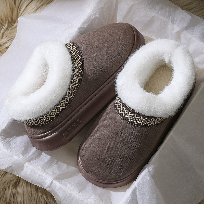 Plus Size Soft Suede Slippers - Brown - EU44-45(US9-10) - image 14