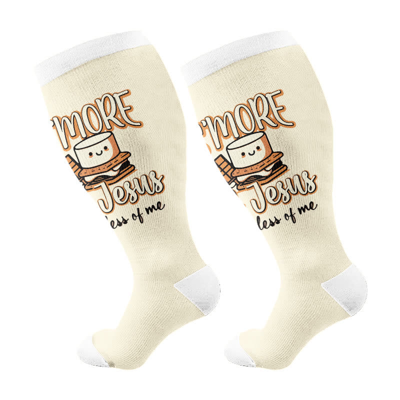 Plus Size Coffee Faith Compression Socks(3 Pairs) - Apricot(1 Pair) - 4XL - image 7