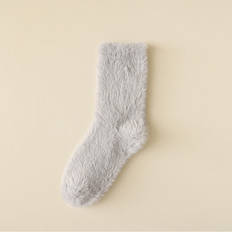 Solid Colors Versatile Style Sleep Socks(3 Pairs) - Light Gray - EU36-43(US3-9) - image 19
