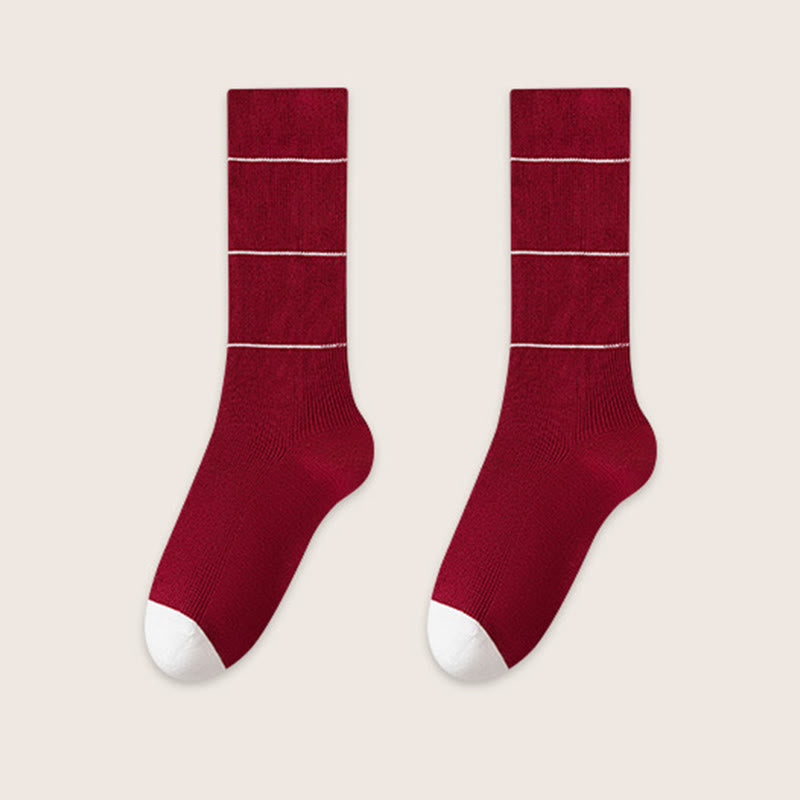 Soft Natural Dyeing Sleep Socks(3 Pairs) - Red - EU39-45(US6-11) - image 12