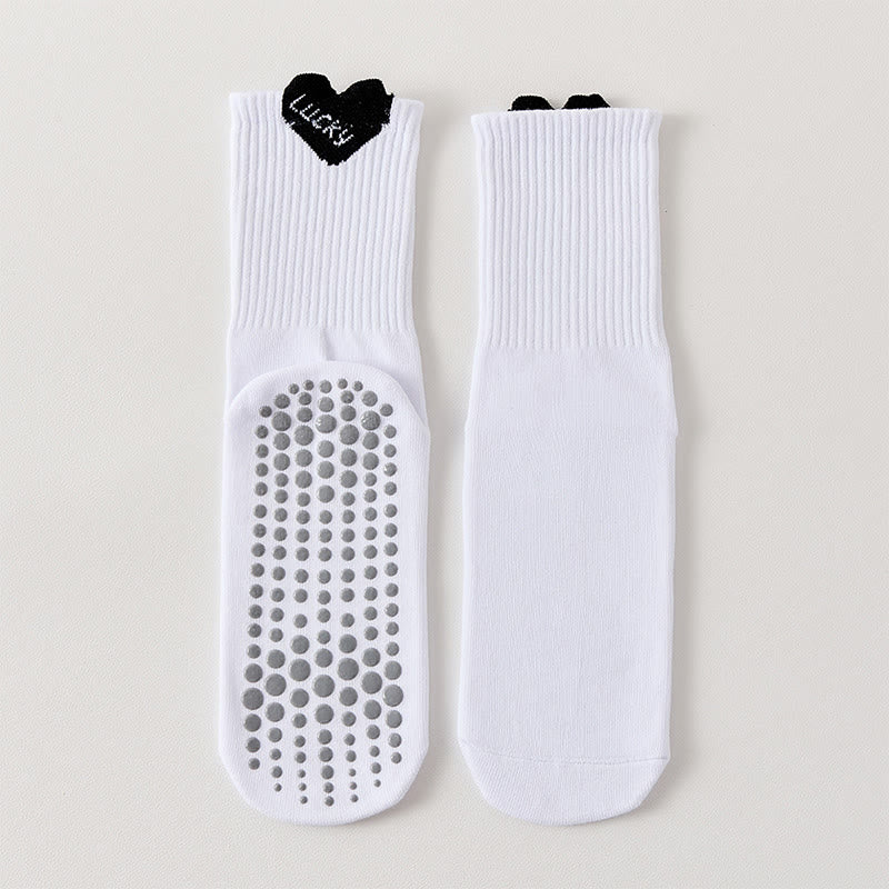 Lucky Heart Yoga Socks(4 Pairs) - White - EU36-40(US3-7) - image 15