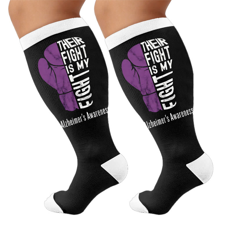 Plus Size Disoriented Print Compression Socks - Boxing Gloves(1 Pair) - 4XL - image 7