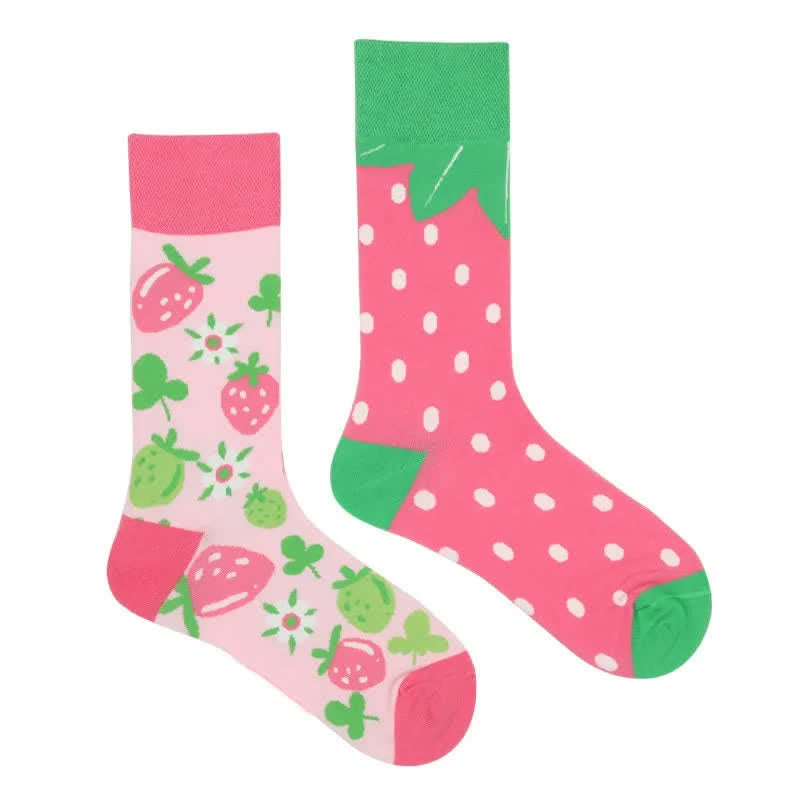Playful Strawberry Patch Quarter Socks - image 1