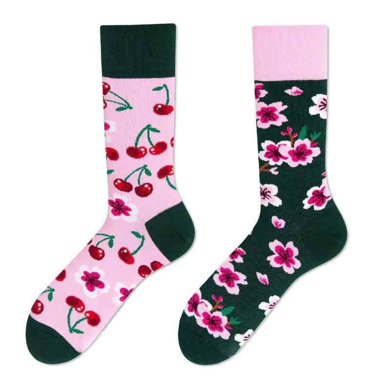 Cherry Floral Quarter Socks - image 1