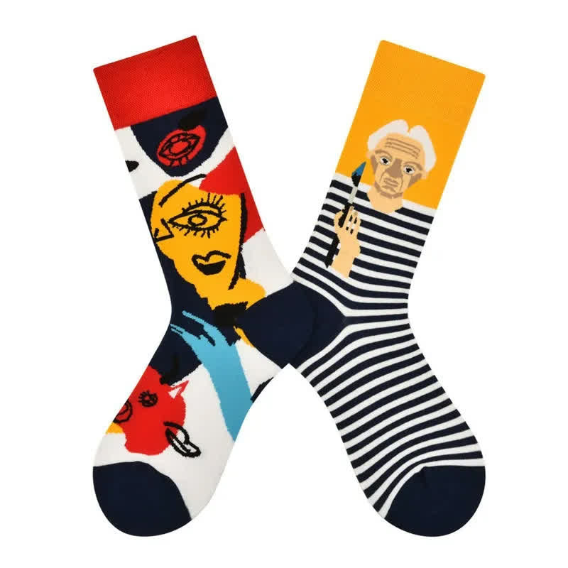 Abstract Art Cotton Quarter Socks - image 1