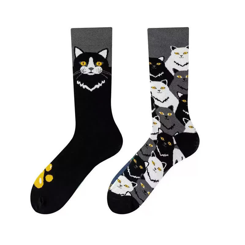 Playful Black Cat Quarter Socks - image 1