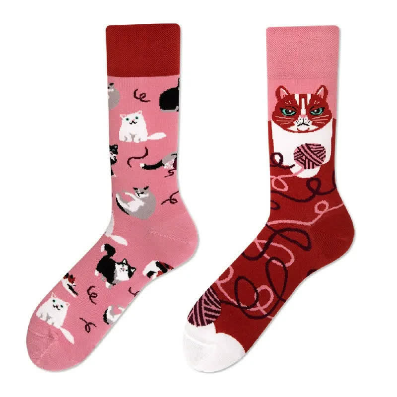 Cute Cat Jacquard Quarter Socks - image 1