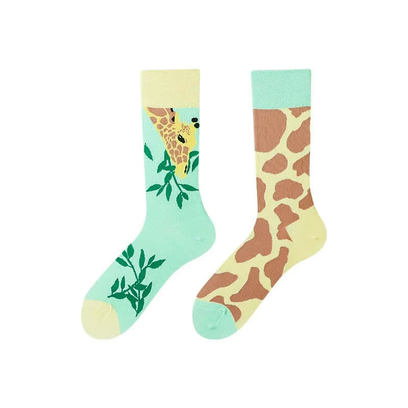 Leaves Giraffe Quarter Socks - image 1