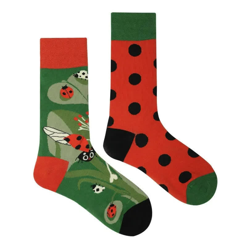 Ladybug Polka Dots Quarter Socks - image 1