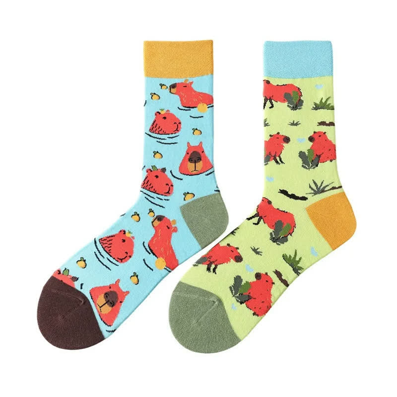 Cute Capybara Quarter Socks - image 1