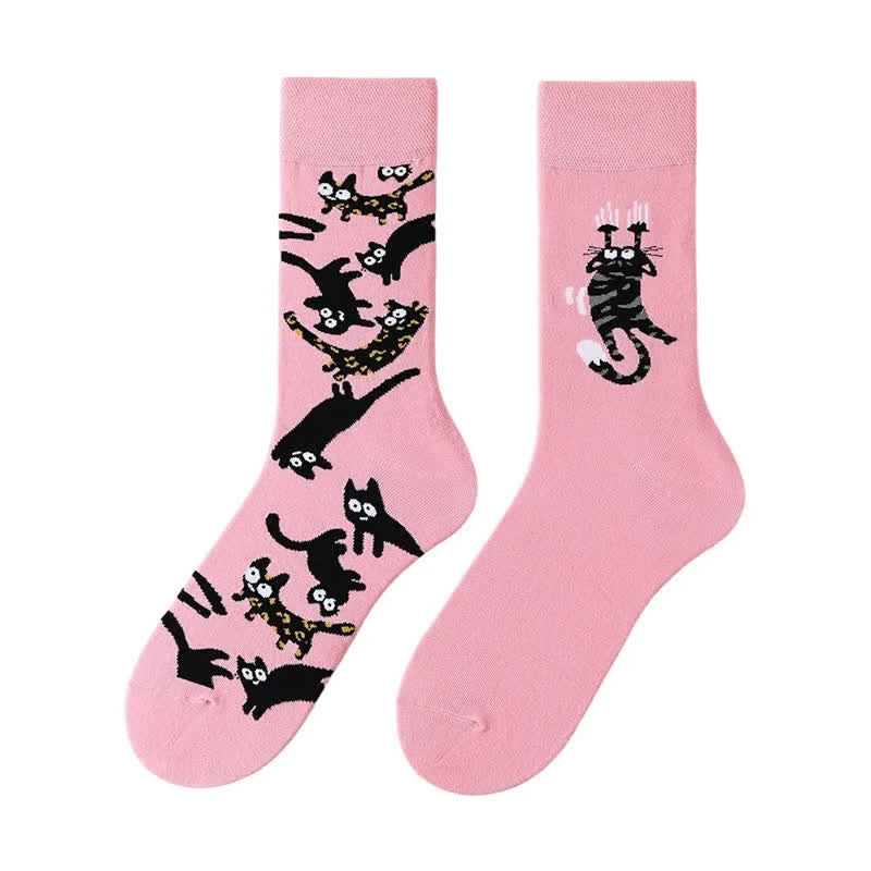 Cute Cartoon Cat Quarter Socks - image 1