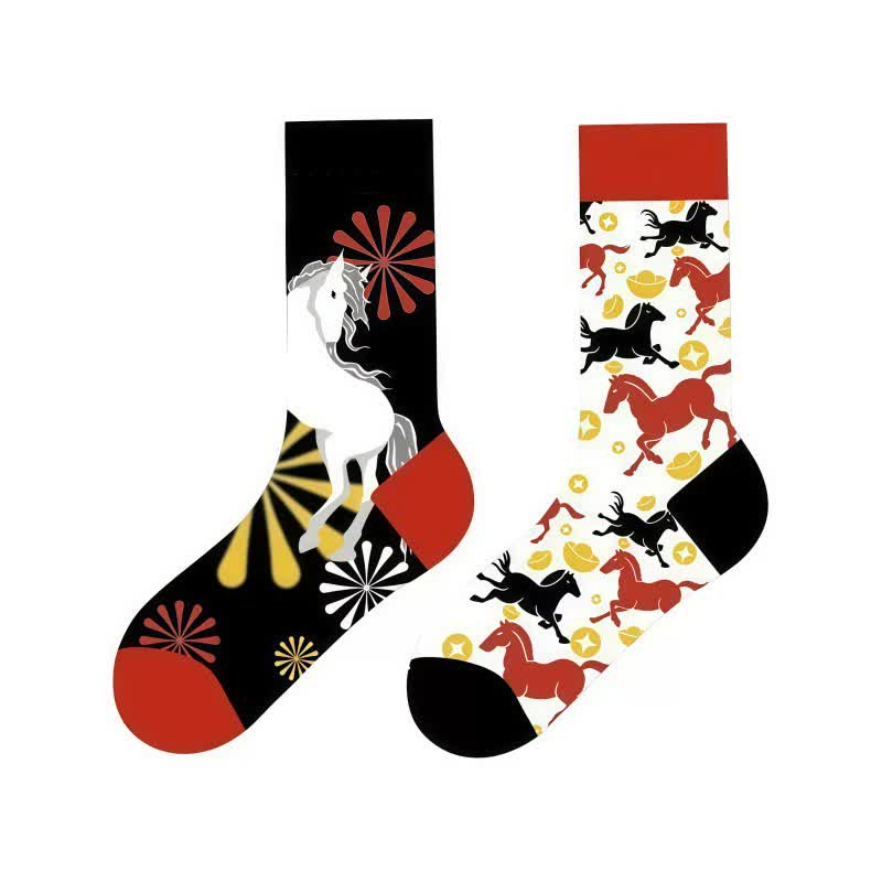 Horse Print Quarter Socks - image 1
