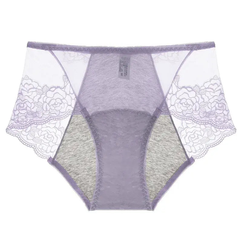 High Waist Lace Control Panty(3 Packs) - Light Purple - 3XL - image 7