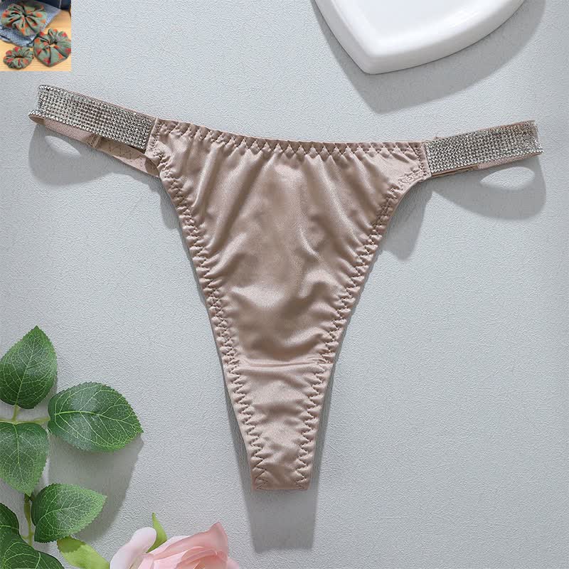 Soft Stretch Low Rise Thong Panties(3 Packs) - Brown - XL - image 11