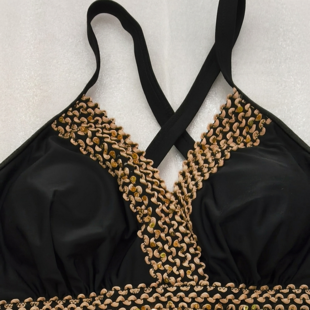 Black Plunge Cutout One Piece Swimwear - image 4