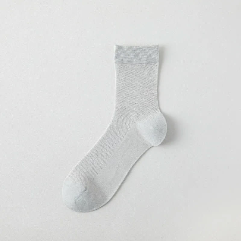 Air Mesh Quarter Socks(6 Pairs) - Light Gray - EU35-43(US2-9) - image 10