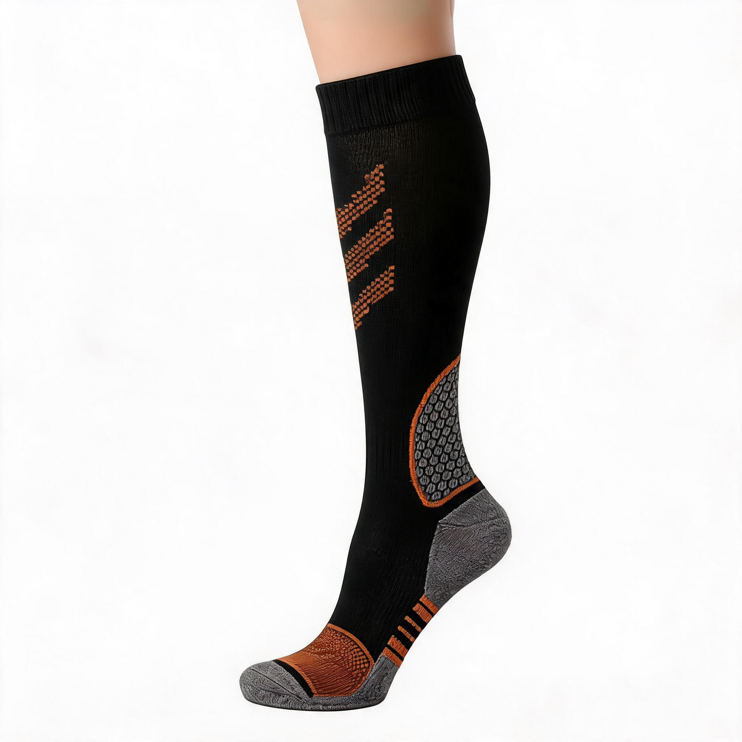 Striped Compression Socks(6 Pairs) - Orange(1 Pair) - XL - image 6