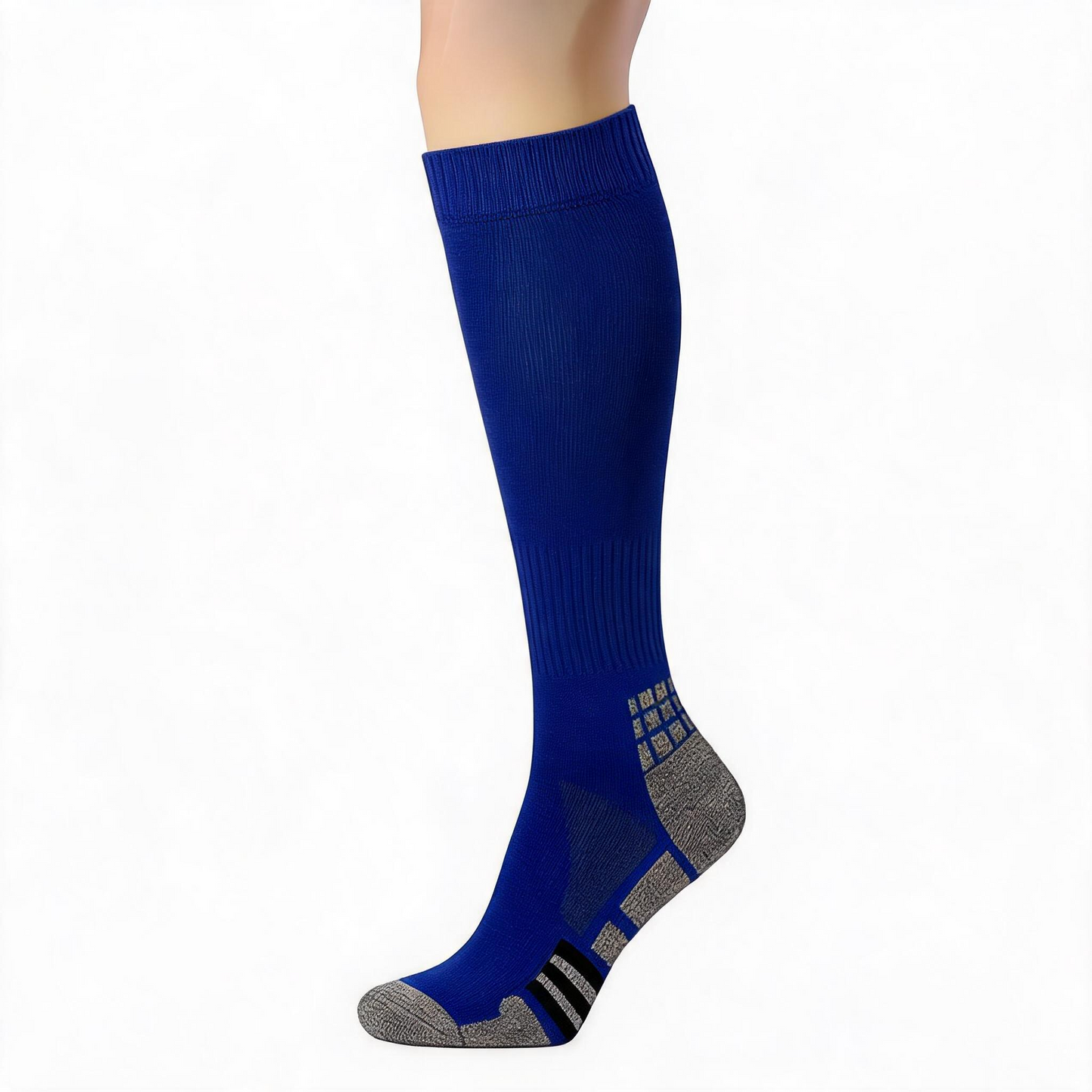 Classic Ribbed Compression Socks(5 Pairs) - Blue(1 Pair) - XL - image 5
