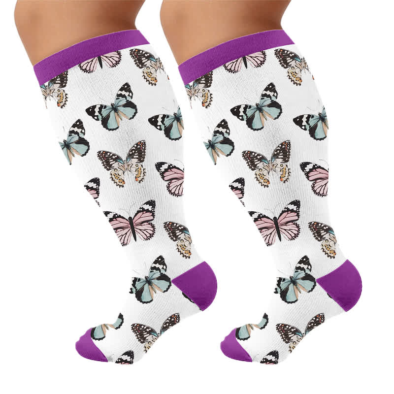 Plus Size Playful Butterfly Compression Socks - image 10