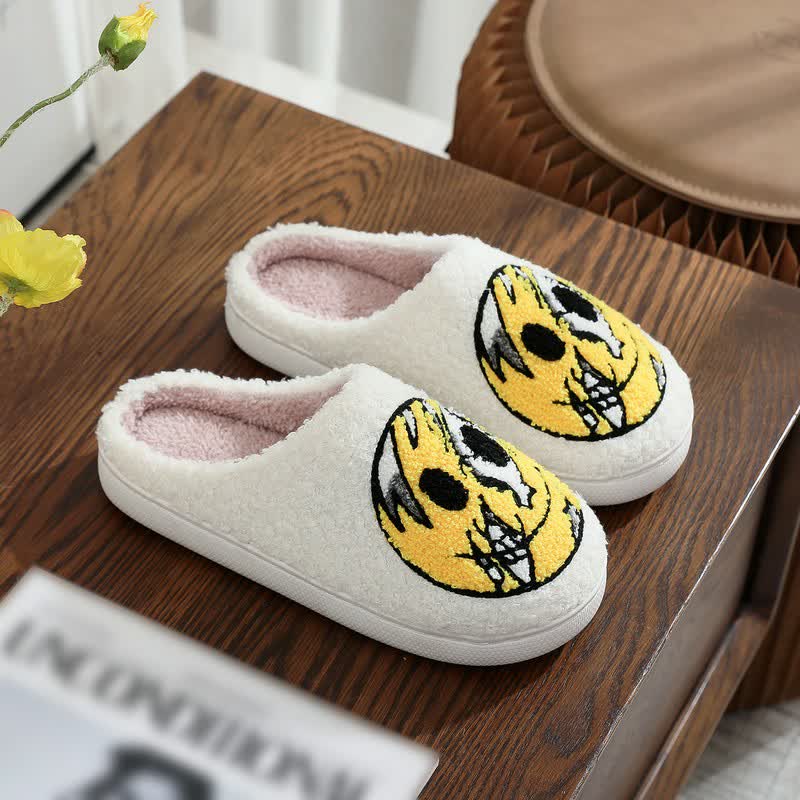 Halloween Fun Plush House Slippers - White - EU44-45(US10-11) - image 1