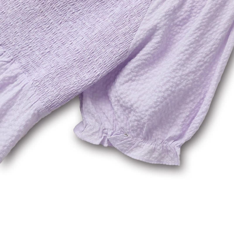 Lilac Textured Puff Sleeve Midi Dress - image 2