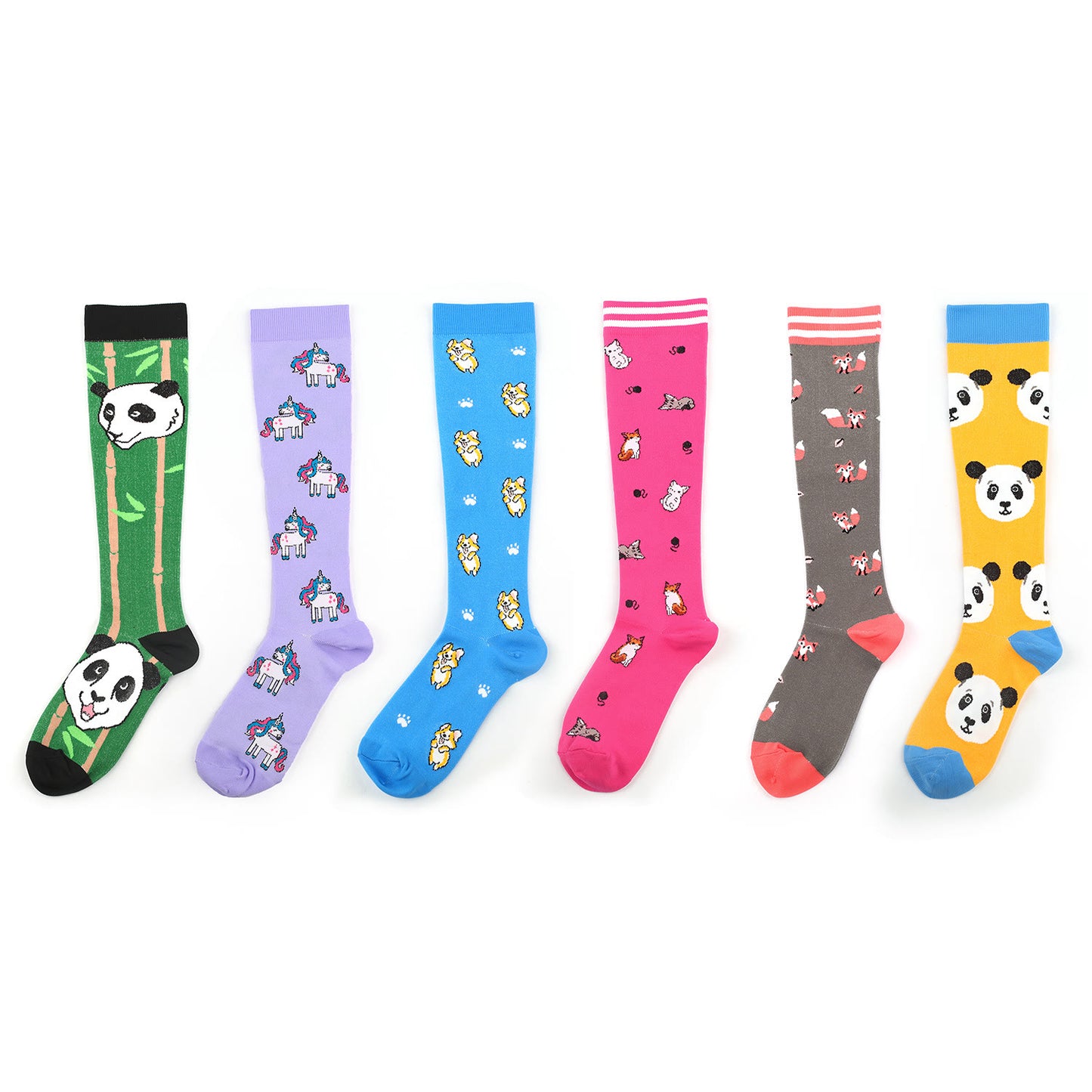 Cute Panda Pattern Compression Socks(6 Pairs) - image 8