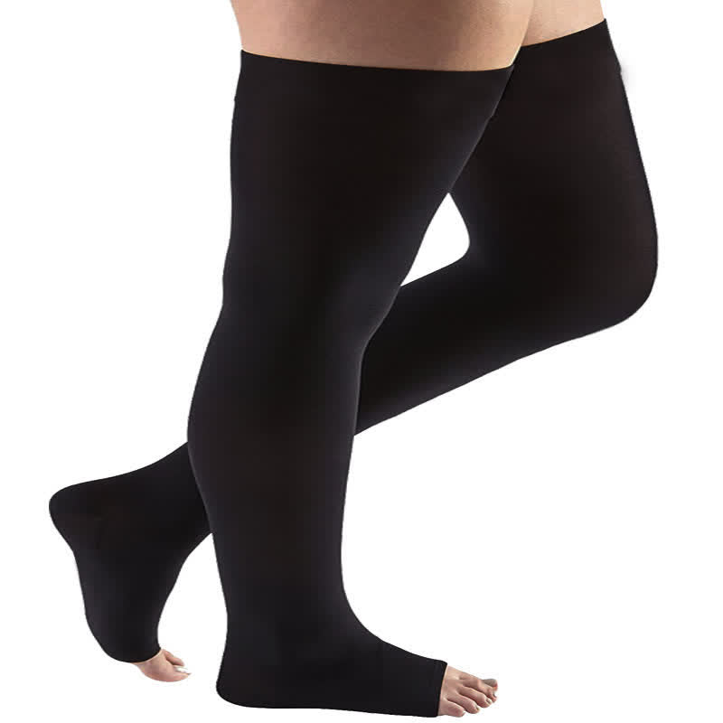 Plus Size Thigh High Open Toe Compression Socks(2 Pairs) - image 4