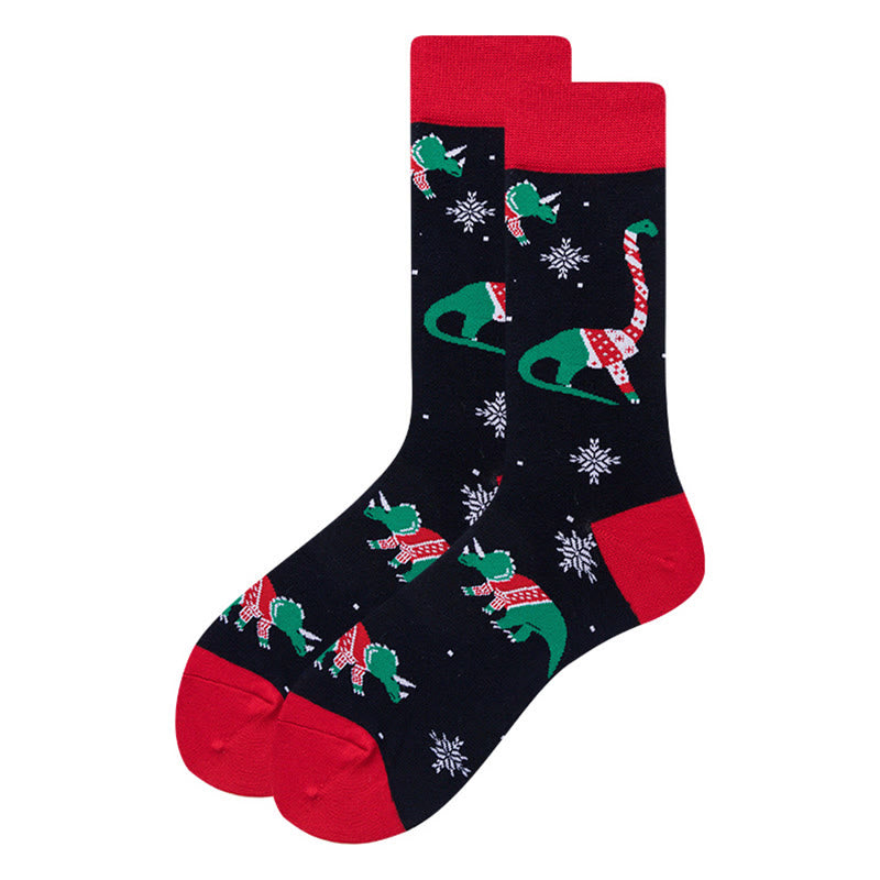 Plus Size Christmas Stretchy Novelty Crew Socks(6 Pairs) - image 4