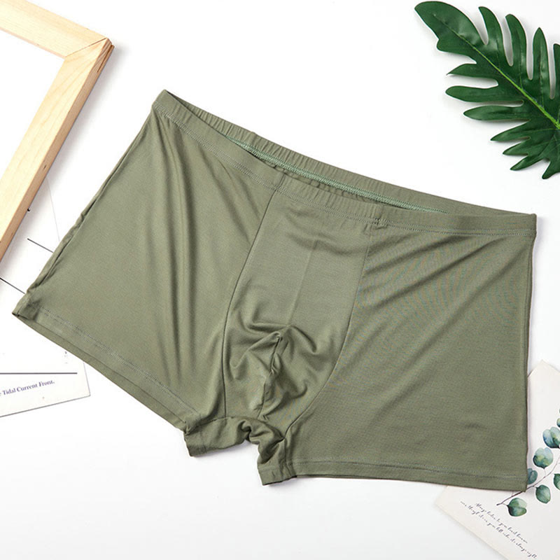 Plus Size High-Elastic Boxer Briefs(1 Pair) - Army Green - 10XL - image 10