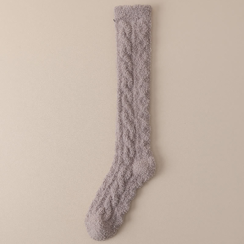 Plus Size Coral Fleece Thermal Knee High Socks(5 Pairs)