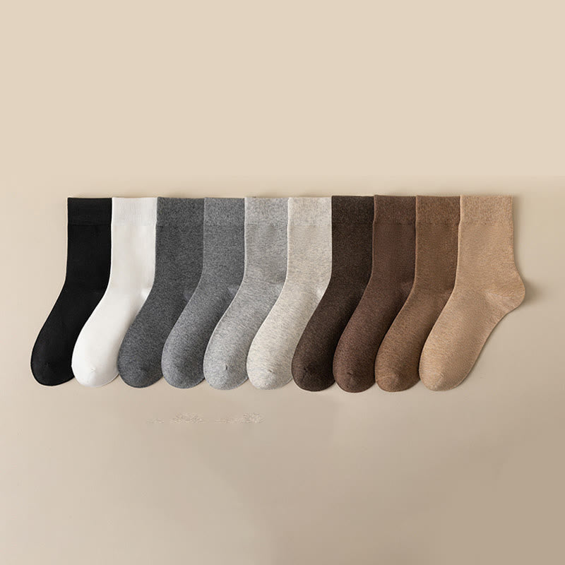 Plus Size Solid Color Breathable Quarter Socks(5 Pairs)