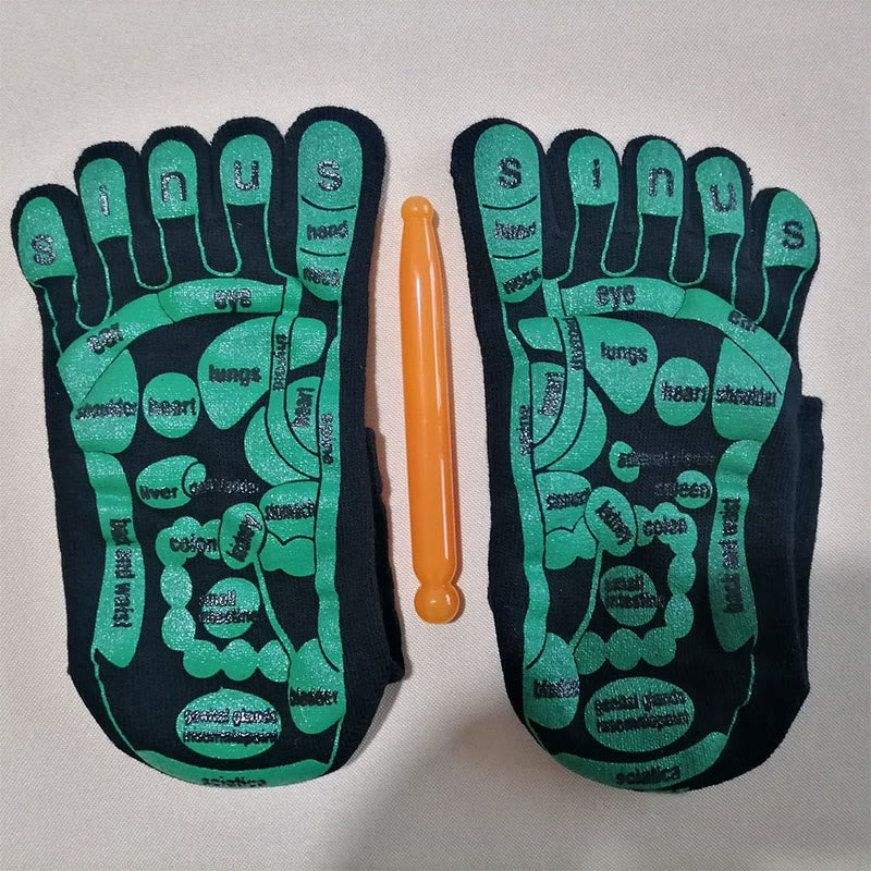 Acupressure Reflexology Foot Massage Socks - Unisex - Black - image 2