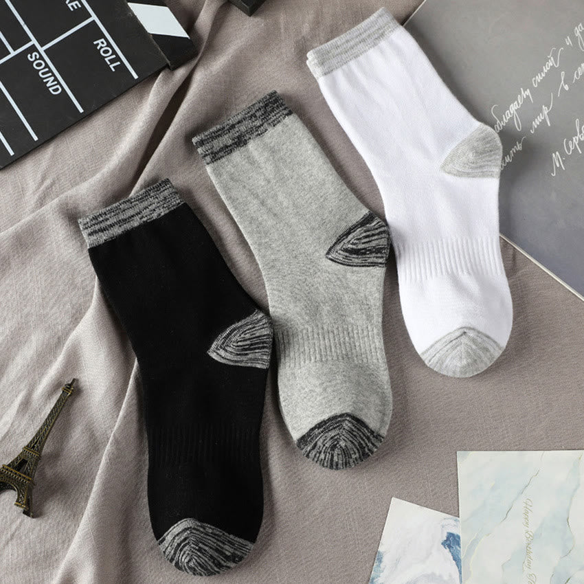 Plus Size Gray Edge Quarter Socks(3 Pairs)