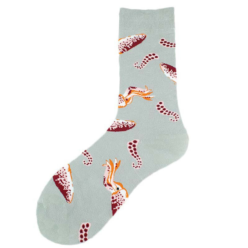 Plus Size Marine Series Fun Crew Socks(5 Pairs)