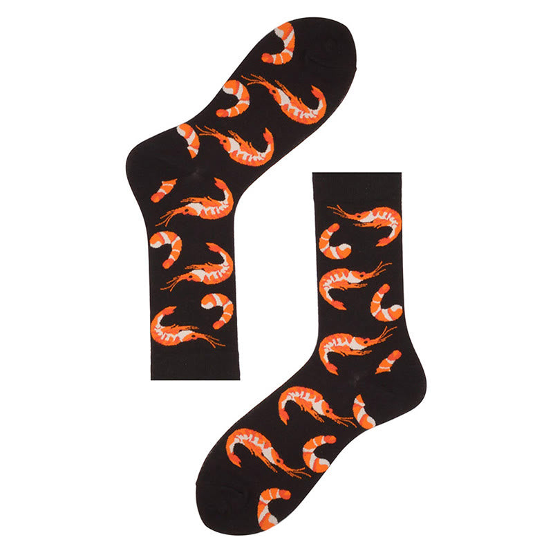 Plus Size Marine Series Fun Crew Socks(5 Pairs)