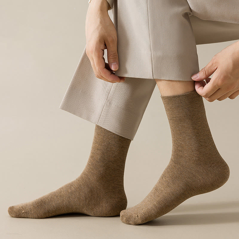 Plus Size Solid Color Breathable Quarter Socks(5 Pairs)