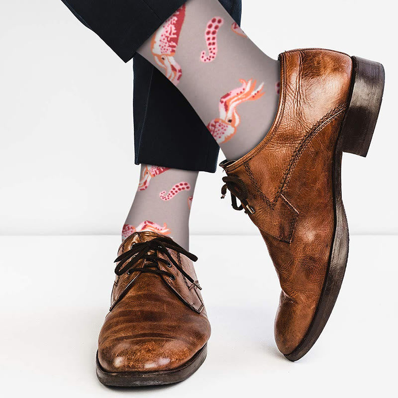Plus Size Marine Series Fun Crew Socks(5 Pairs)