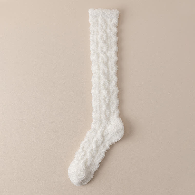 Plus Size Coral Fleece Thermal Knee High Socks(5 Pairs)