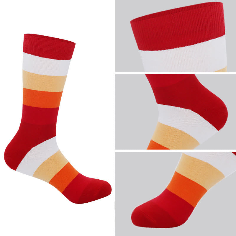 Bright Colorful Novelty Crew Socks(5 Pairs)