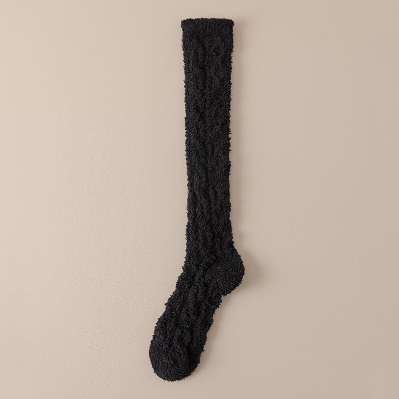 Plus Size Coral Fleece Thermal Knee High Socks(5 Pairs)